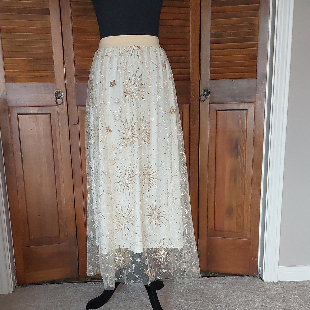 Gold Starry Sky Mesh Tutu Skirt Sz 3XL